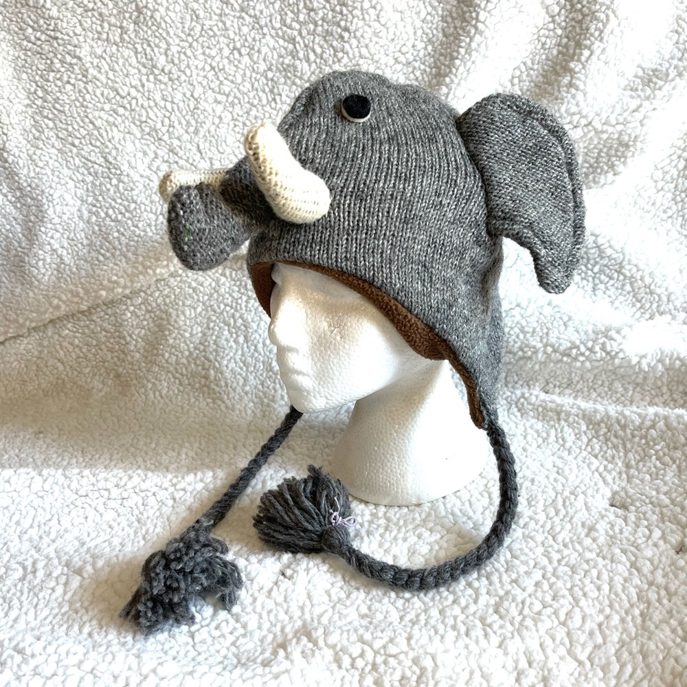Knitted Elephant Trapper Hat